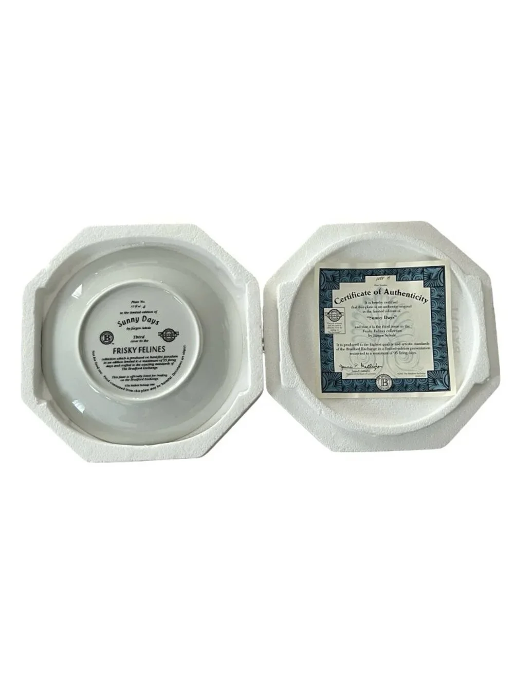 Bradford Exchange Sunny Days Plate Frisky Felines Jürgen Scholz Cat Collector Pl - Picture 2 of 5